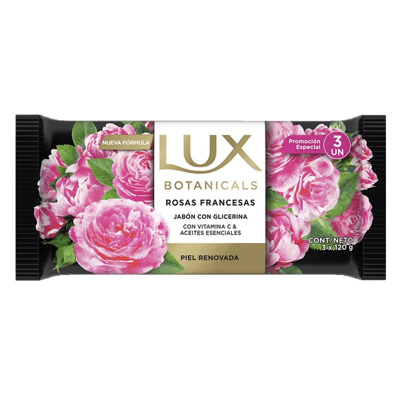 Jabon LUX Botanicals Rosas Francesas Pack3 120g