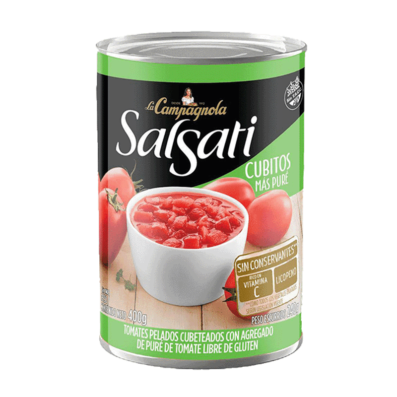 Tomate SALSATI Cubeteado Lata 400g