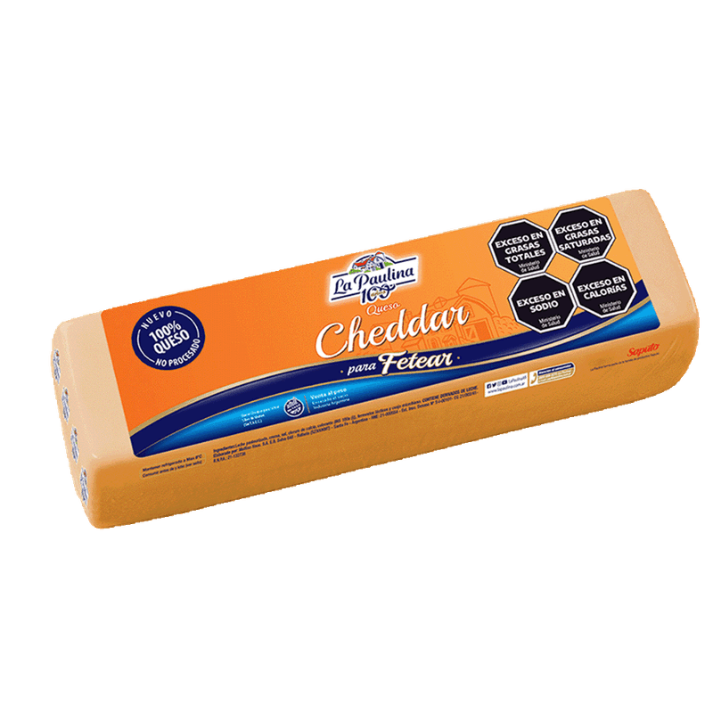 Queso LA PAULINA Cheddar Barra kg