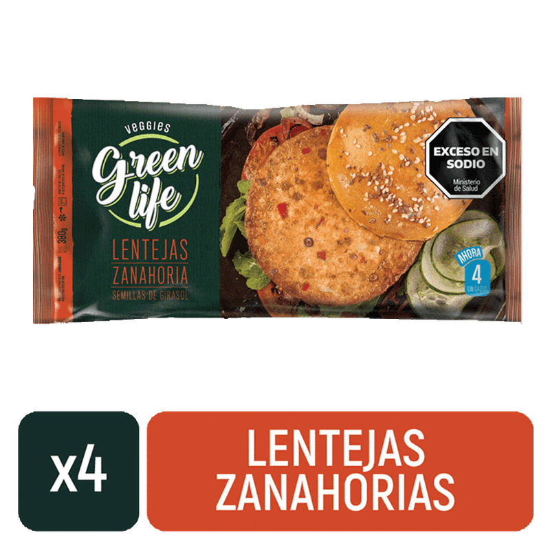 Veggies GREEN LIFE Lentejas y Zanahorias 4u