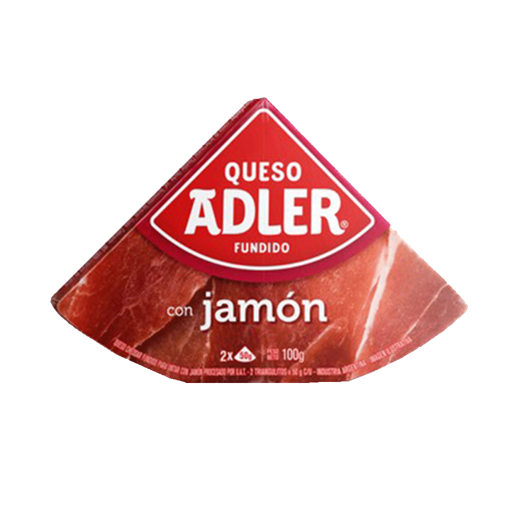 Queso Fundido Adler para Untar Sabor Jamon x 100