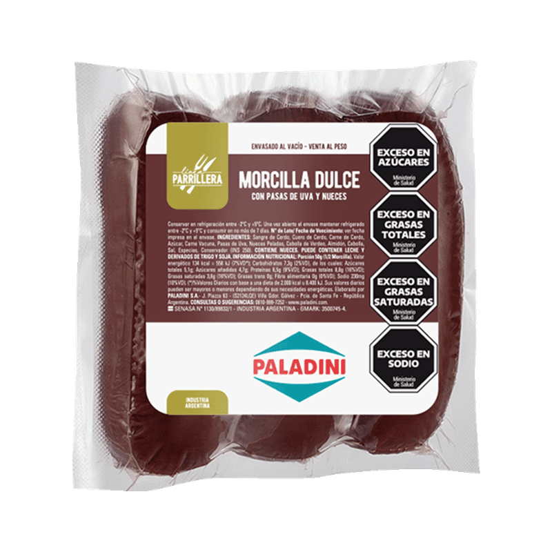 Morcilla PALADINI Dulce Al Vacio kg