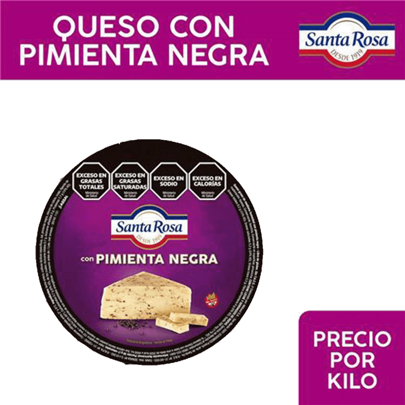 Queso SANTA ROSA Con Pimienta Negra kg
