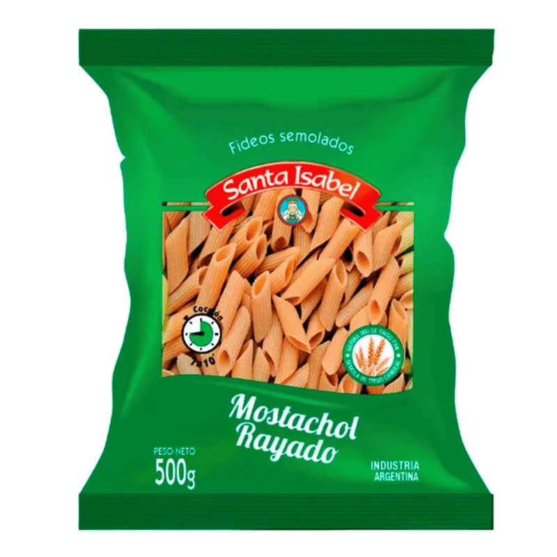 Fideos SANTA ISABEL Mostachol Rayado 500g