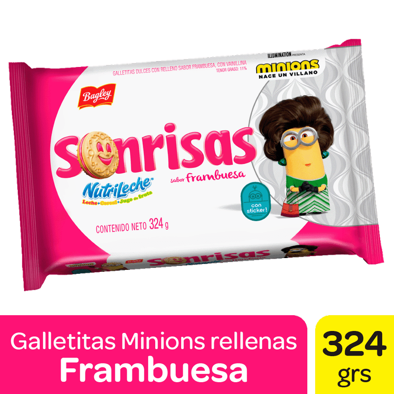Galletitas SONRISAS Frambuesas 108g
