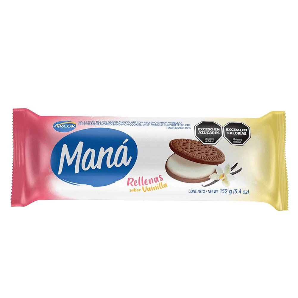 Galletitas Chocolate Rell Vainilla Mana 152 gr