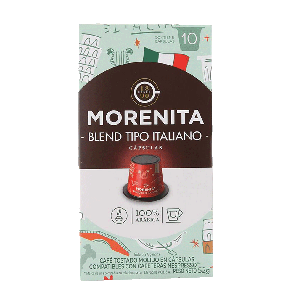 Cafe en Capsulas La Morenita Tipo Italiano x 10 un