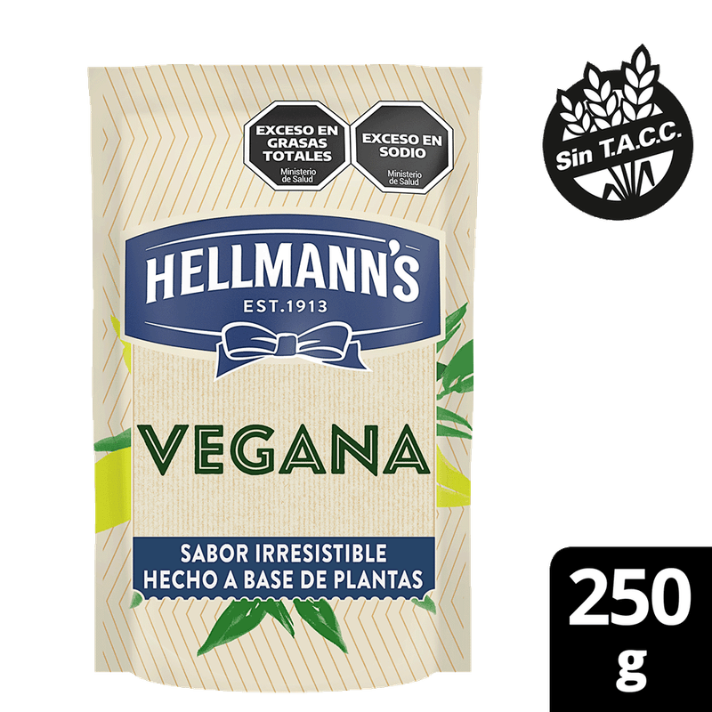 Mayonesa HELLMANN S Sin Tacc Vegana Doy Pack 250g
