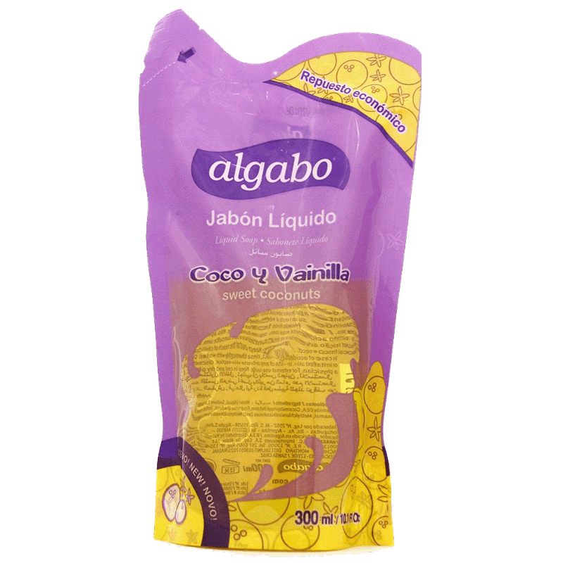 Jabón Líquido ALGABO Coco Vainilla Doy Pack 300cc