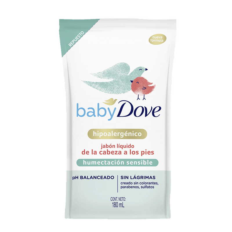 Jabon Liquido DOVE Baby Hipoalergenico Repuesto 180ml