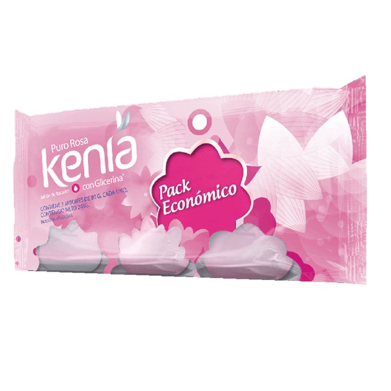 Jabón de Tocador KENIA Rosa Pack 3 80g