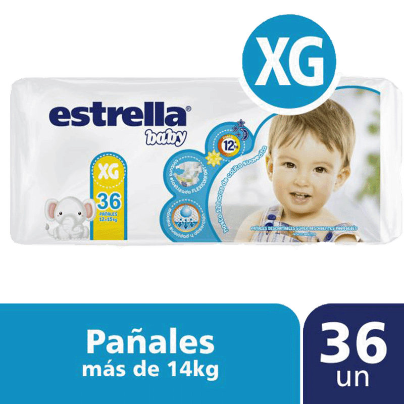 Pañales ESTRELLA Hiperpack XG 36u