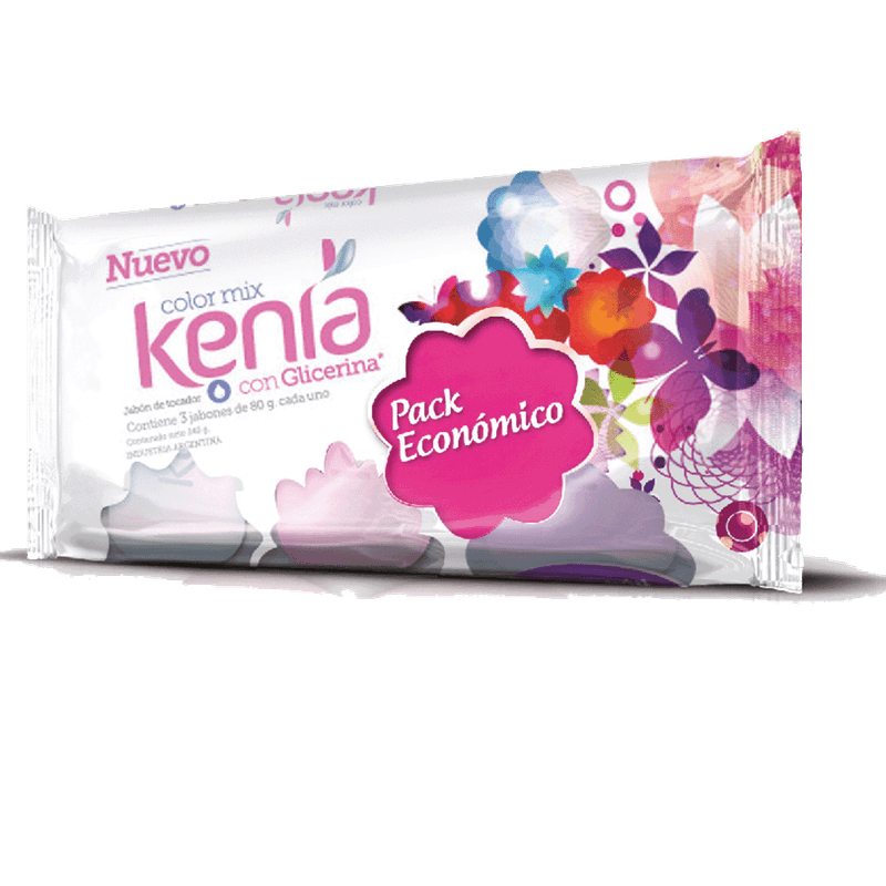 Jabón De Tocador KENIA Color Mix Pack3 80g