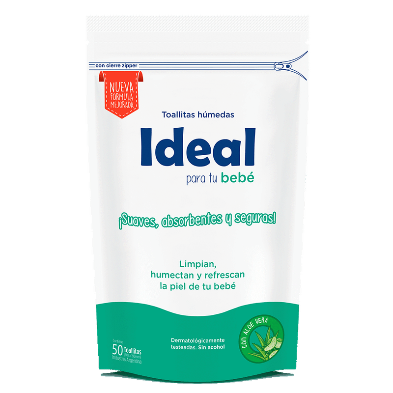 Toallas Humedas IDEAL Aloe Vera 50u