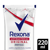 Jabón Liquido REXONA Antibacterial Original Doy Pack 220ml