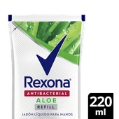 Jabón Liquido REXONA Antibacterial Aloe Doy Pack 220ml