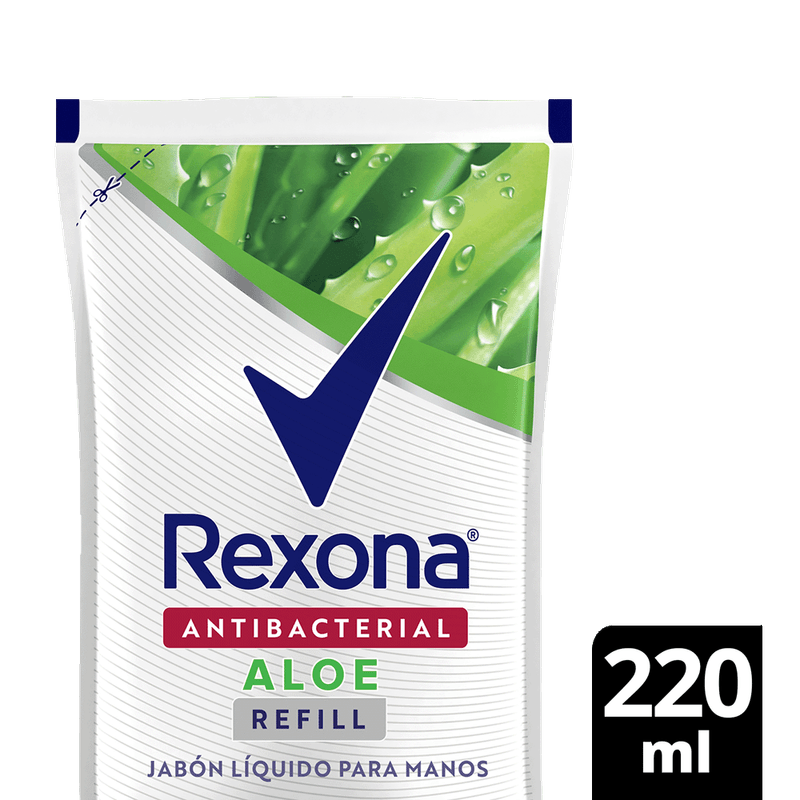 Jabón Liquido REXONA Antibacterial Aloe Doy Pack 220ml