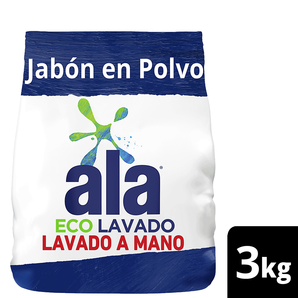 Jabón en Polvo Ala Lavado a Mano Máxima Blancura 3 kg