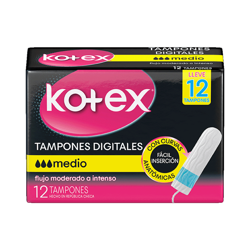 Tampones KOTEX Digitales Mediano 12u