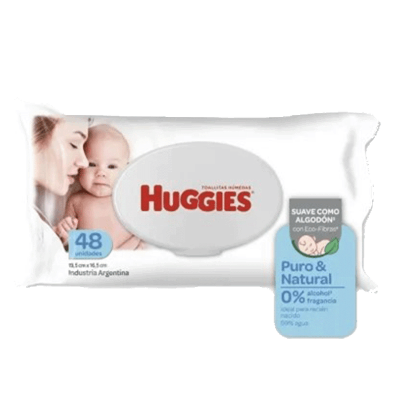 Toallas Humedas HUGGIES Puro y Natural 48u