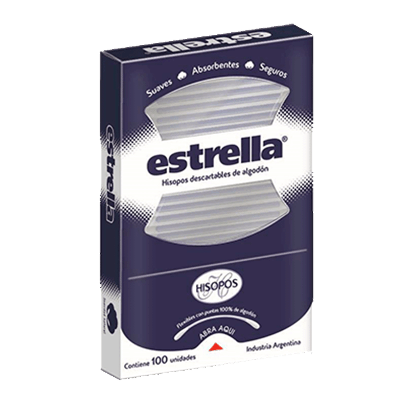 Hisopos ESTRELLA Estuche 100u
