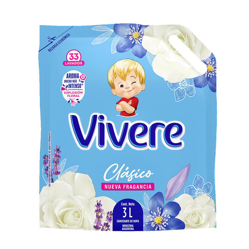 Suavizante VIVERE Clasico Explosion Floral Doy Pack 3l