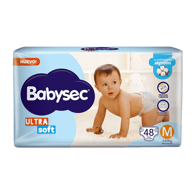Pañales BABYSEC Ultrasoft M 48u