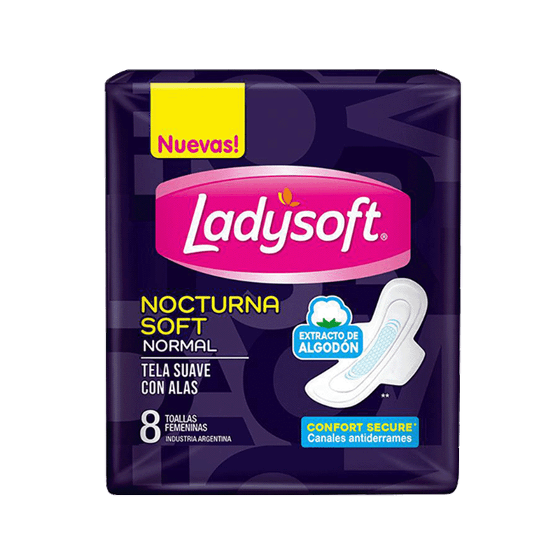 Toallas Femeninas LADYSOFT Nocturna Soft 8u