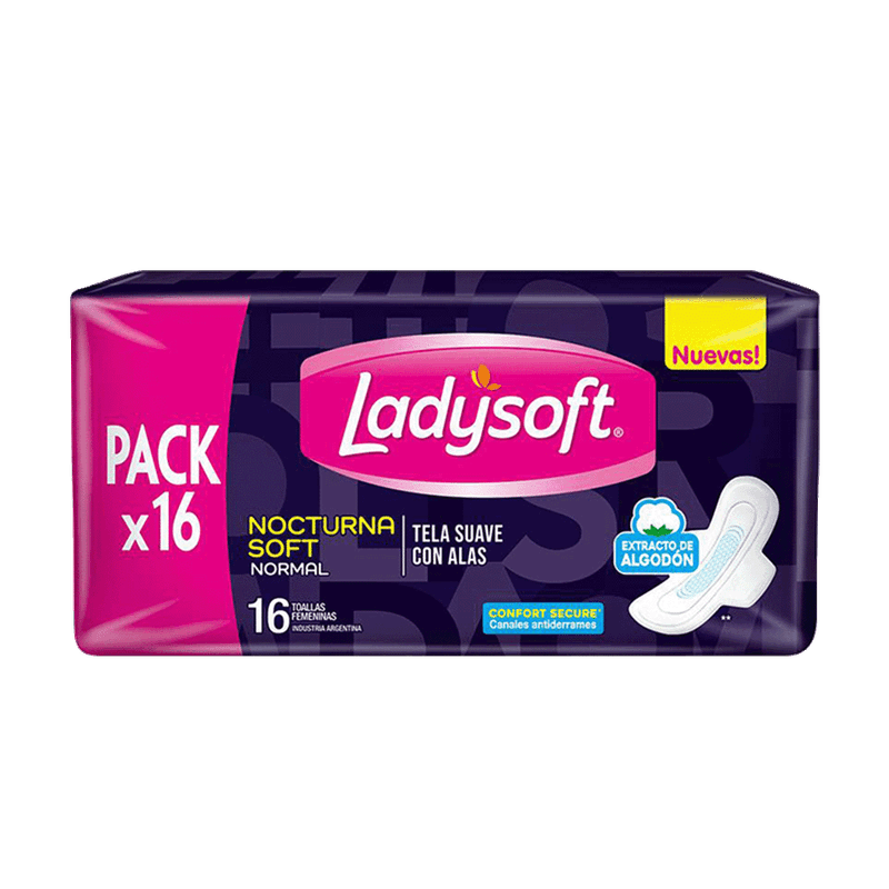 Toallas Femeninas LADYSOFT Nocturna Soft 16u