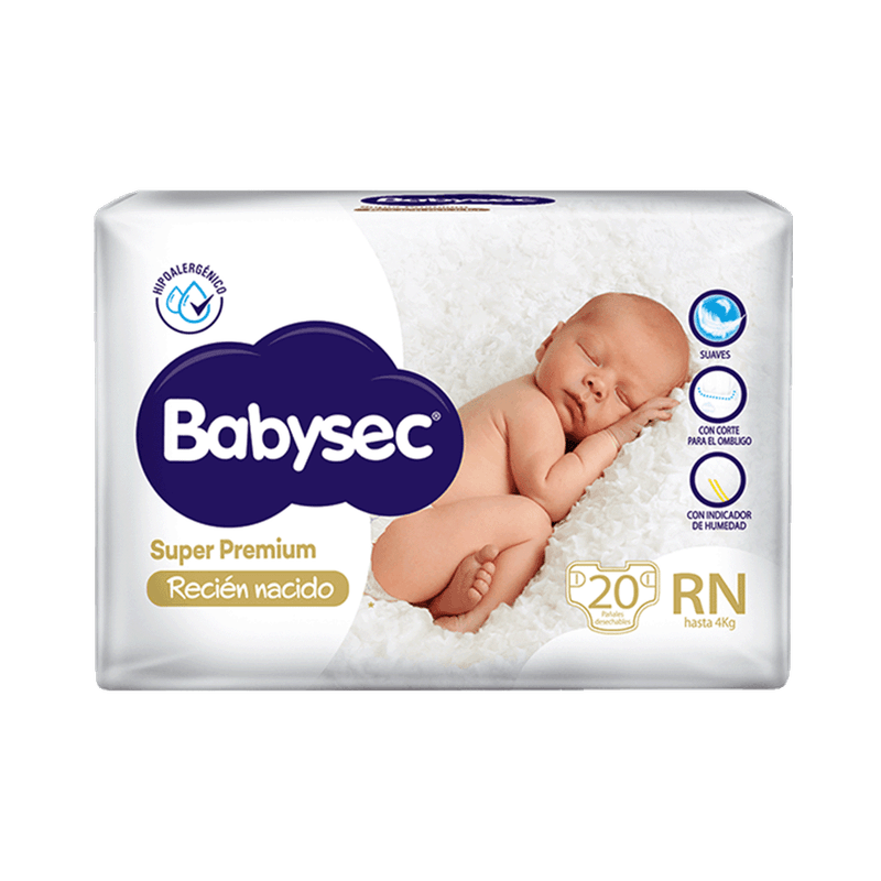 Pañales BABYSEC Recien Nacido Super Premium 20u