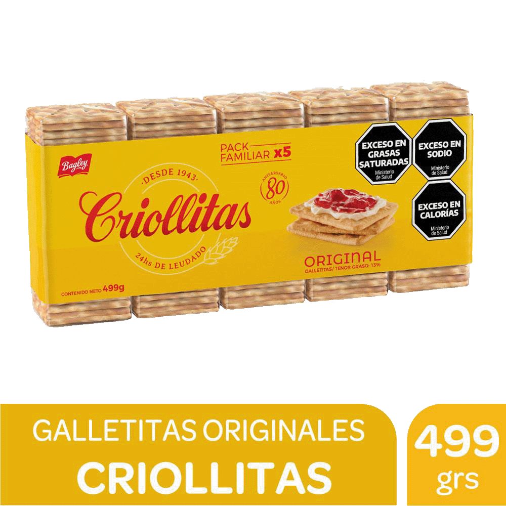 Galletitas Original Pack Familiar Criollitas 5 un