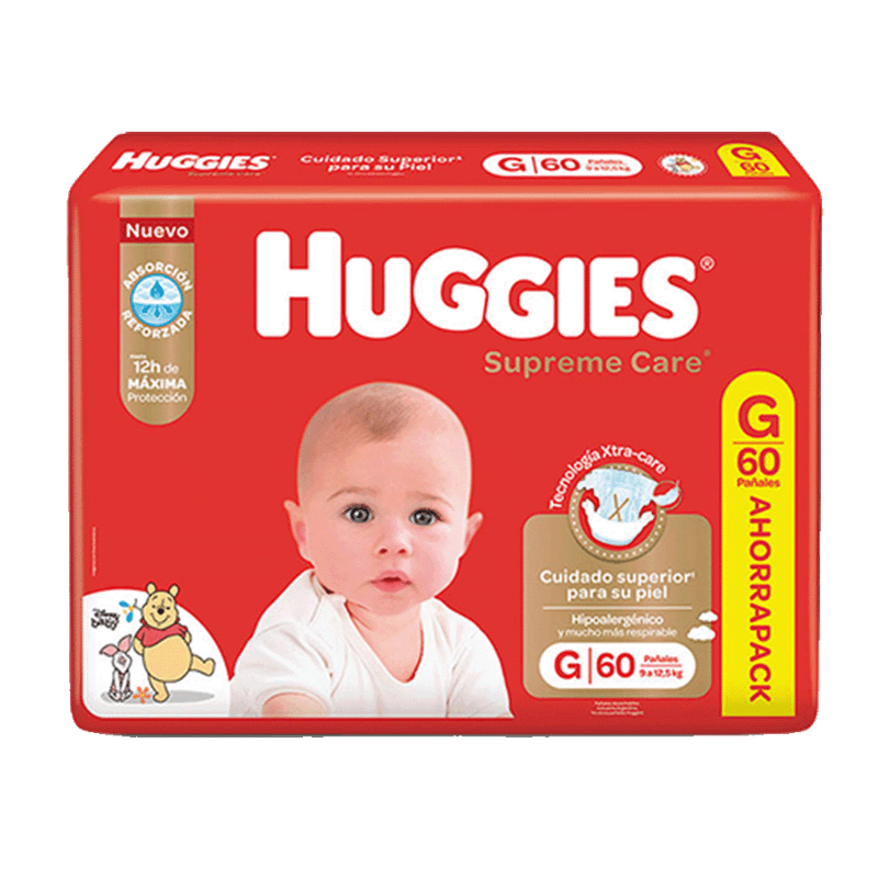 Pañales HUGGIES Supreme Care G 60u