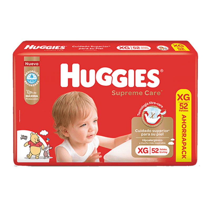 Pañales HUGGIES Supreme Care Xg 52u
