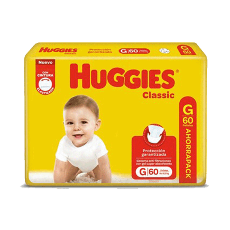 Pañal HUGGIES Ahorrapack Classic G 60u