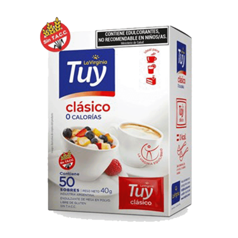 Edulcorante TUY Clasico Polvo Sobre 50u