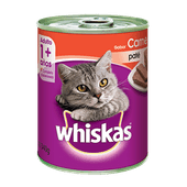 Alimento WHISKAS Adulto Carne Lata 340gr