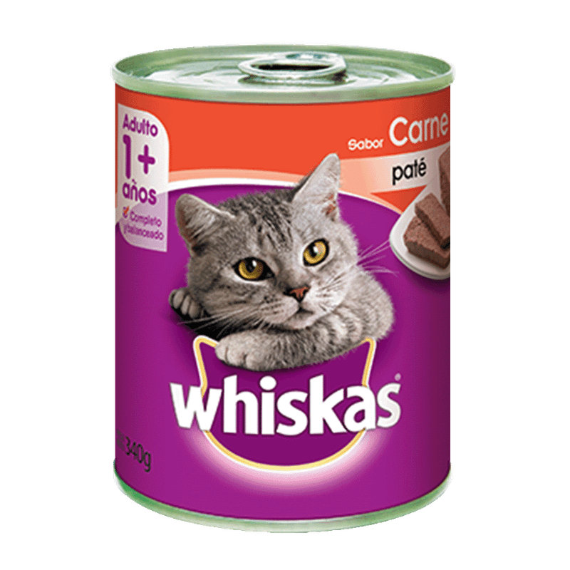 Alimento WHISKAS Adulto Carne Lata x340gr