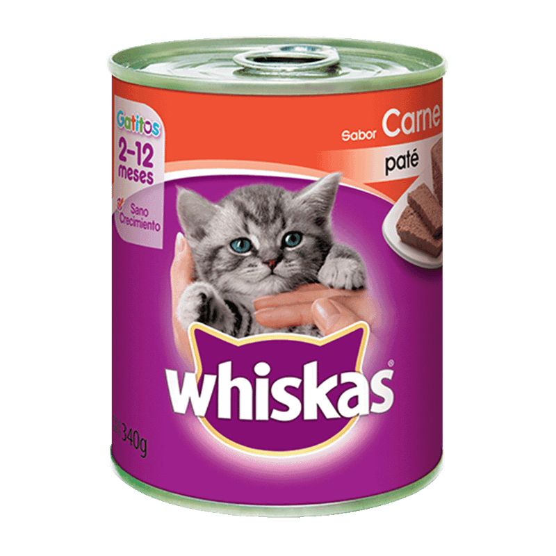 Alimento WHISKAS Carne Lata 340g