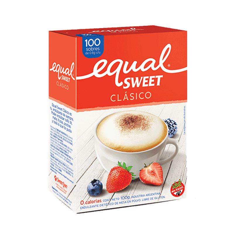 Endulzante EQUALSWEET Sobres + 25U Gratis 100u