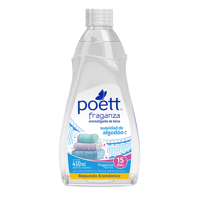 Perfume Para Ropa POETT Repuesto Suavidad Algodón 450cc