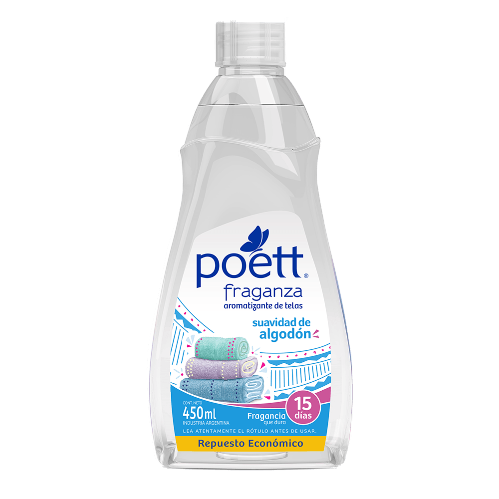 Aromatizante de Telas Poett Fraganza Suavidad de Algodón Repuesto 450 ml