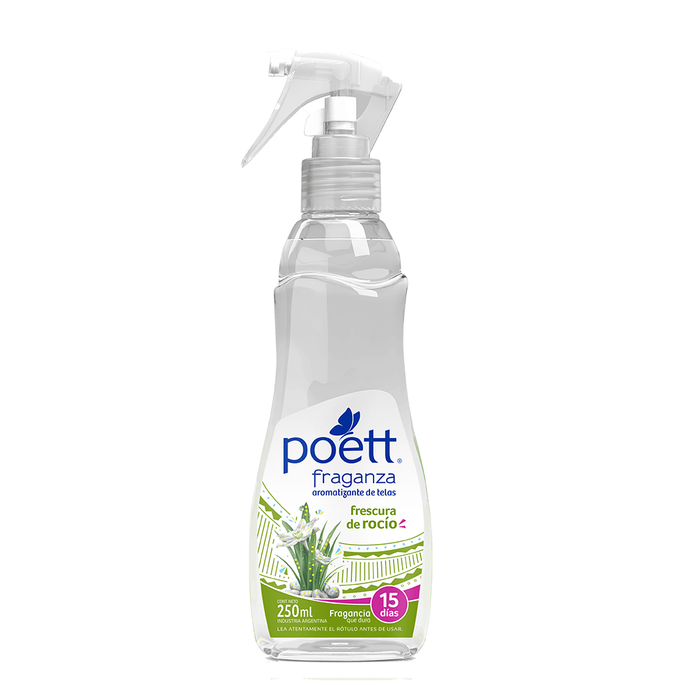 Aromatizante de Telas Poett Frescura de Rocío Botella con Gatillo 250 ml