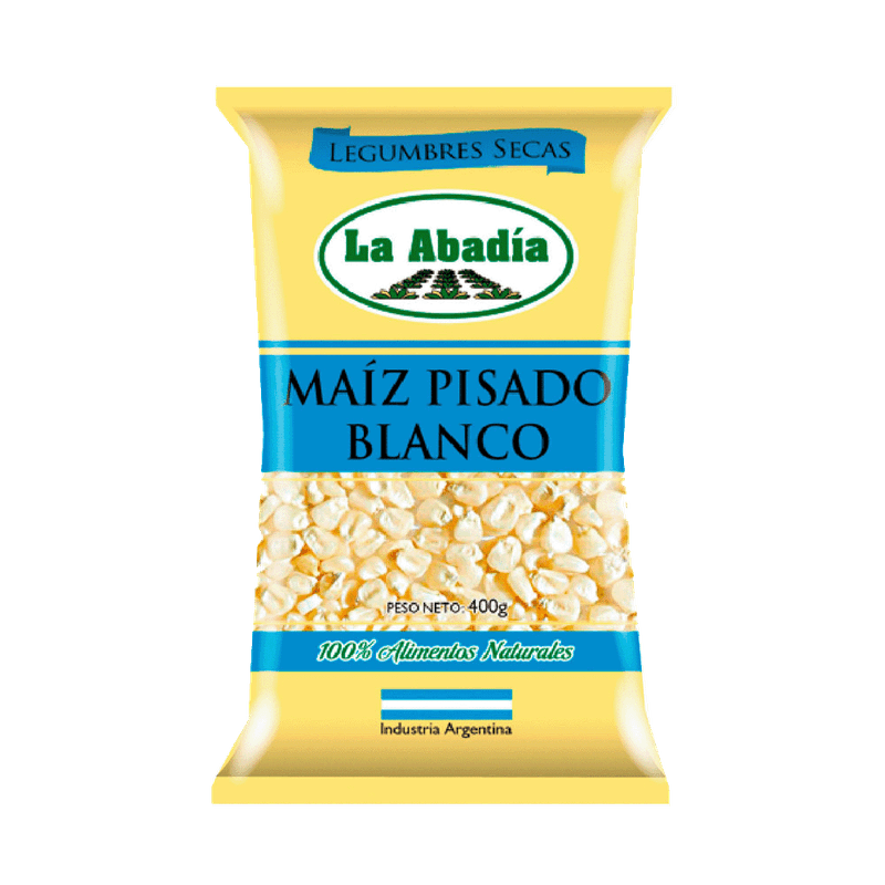 Maiz LA ABADIA Pisado Blanco Bolsa 400g