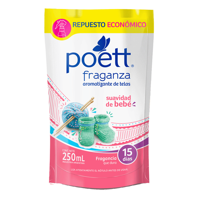 Perfume Para Ropa POETT Suavidad Bebé Doy Pack 250cc