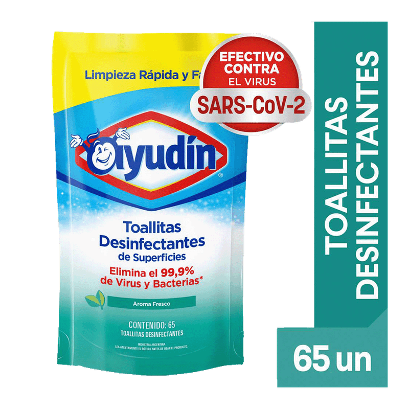 Toallitas AYUDIN Desinfectante Fresco Doy Pack 65u