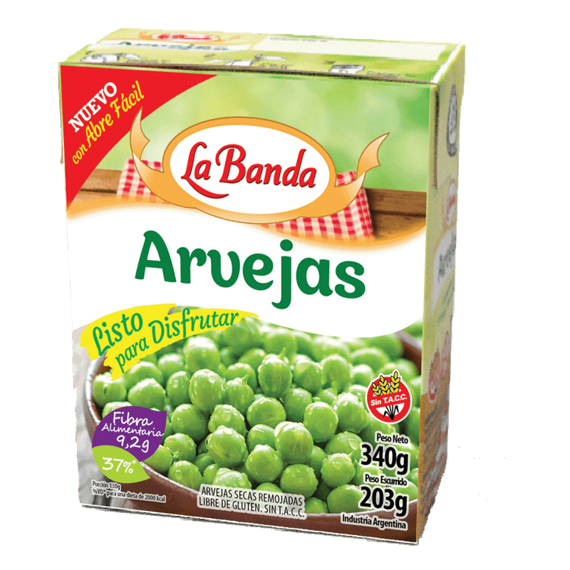 Arvejas LA BANDA Seca Remojadas Tetra 340g