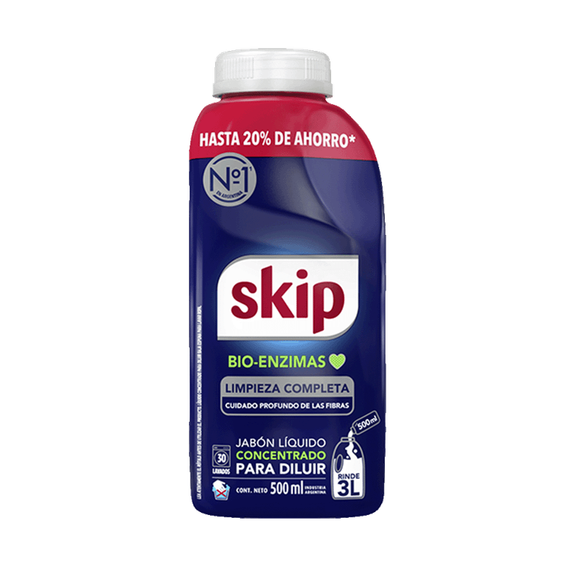Jabón Liquido SKIP Bioenzima Para Diluir Botella 500ml