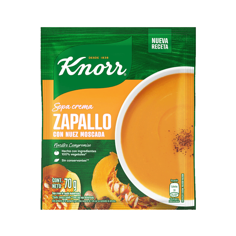 Sopa KNORR Crema Zapallo Con Nuez Moscada 70g