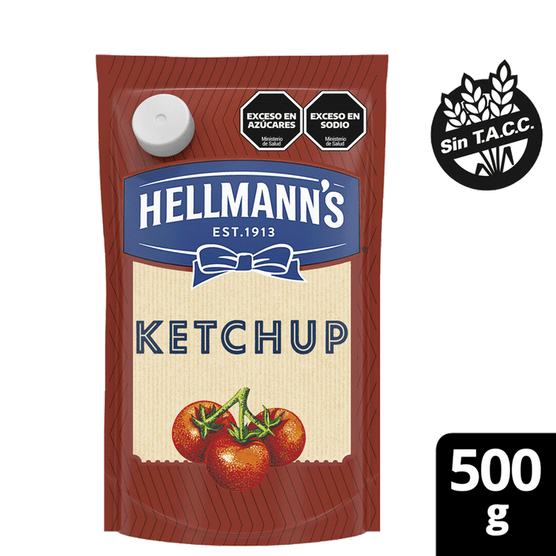 Ketchup HELLMANN´S Nuevo Doy Pack 500g