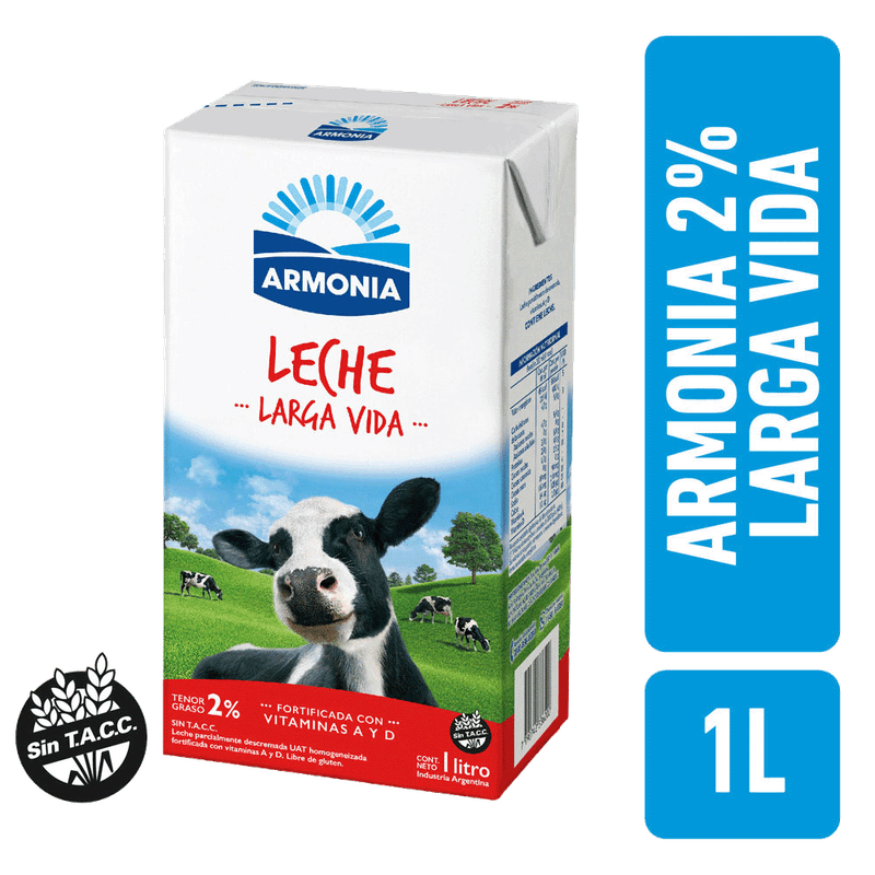 Leche ARMONIA Larga Vida Parcialmente Descremada 2% 1l